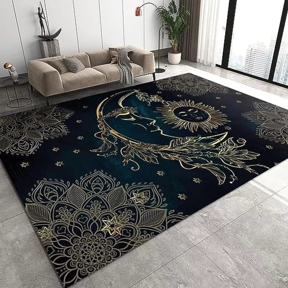 Machine Washable Cartoon Sun God 3x4ft Area Rug