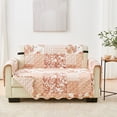 thumbnail image 1 of Reversible Patchwork Furniture Protector, Machine Washable Slipcover, Loveseat, Dusty Rose, 1 of 6