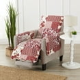 thumbnail image 1 of Machine Washable Couch Cover Reversible Patchwork Furniture Protector Slipcover, Recliner, Burgundy, 1 of 5