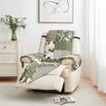 thumbnail image 1 of Reversible Patchwork Furniture Protector, Machine Washable Slipcover, Recliner, Olive / Brown, 1 of 6