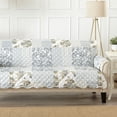 thumbnail image 1 of Reversible Patchwork Furniture Protector, Machine Washable Slipcover, Sofa, Grey, 1 of 6