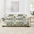 thumbnail image 1 of Reversible Patchwork Furniture Protector, Machine Washable Slipcover, Sofa, Olive / Brown, 1 of 6
