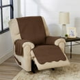 thumbnail image 1 of Machine Washable Couch Cover Reversible Quilted Furniture Protector Slipcover, Recliner, Chocolate / Taupe, 1 of 7