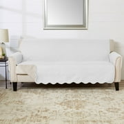 Reversible Quilted Furniture Protector, Machine Washable Slipcover, Sofa, White / Sand