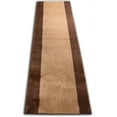 thumbnail image 1 of Machine Washable Custom Size Solid Bordered Brown Beige Runner Rug Cut to Size Indoor Hallway Rug Runners Customize by Feet and 25.5 inches Width Pick Your Own Lenght By Feet Runner Rugs, 1 of 3