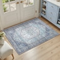 thumbnail image 1 of Machine Washable Entryway Rug 2x3, Soft Low Pile Non Slip Stain Resistant for Kitchen Bathroom-Blue & Beige, 1 of 8