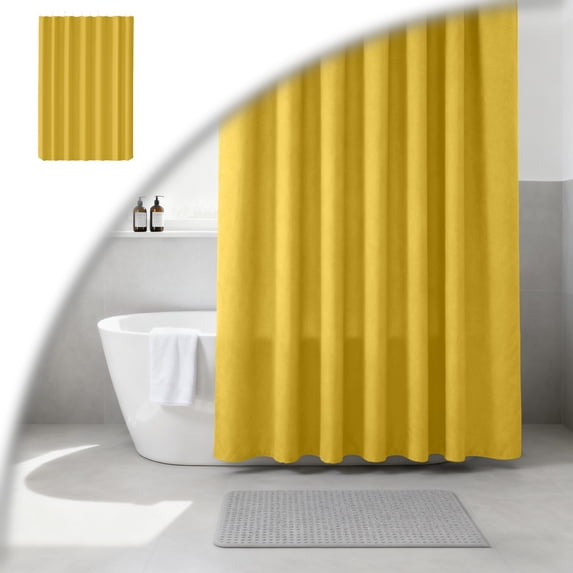 Machine Washable Fabric Shower Curtain Liner, Hotel‑Grade Waterproof Cloth Shower Liner with Hooks, Reusable Breathable Bathroom Shower Curtain