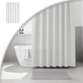 thumbnail image 1 of Machine Washable Fabric Shower Curtain Liner, Hotel‑Grade Waterproof Cloth Shower Liner with Hooks, Reusable Breathable Bathroom Shower Curtain, 1 of 5