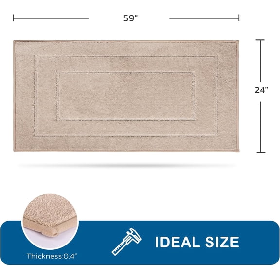 Machine Washable Kitchen Runner Rug 24" x 59", Non-Slip/Skid Hallway Runner Rug, Super Absorbent Soft Area Rug for Kitchen, Hallway & Laundry, Beige