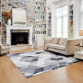 thumbnail image 1 of Machine Washable Medallion Geometric Abstract Area Rug - Grey and Ivory White - 6x9, 1 of 5