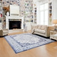 thumbnail image 1 of Machine Washable Medallion Oriental Area Rug- Grey and Ivory White - 5x8, 1 of 5