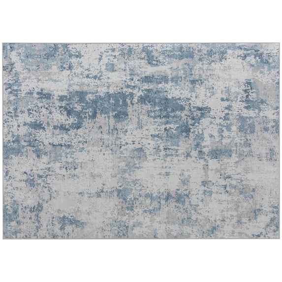 Machine Washable Non Slip 5x7 Area Rug Modern Abstract Blue Carpet for Living Room Bedroom Dining Room