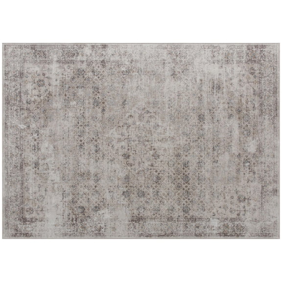 Machine Washable Non Slip Traditional 4x6 Area Rug for Living Room Bedroom Light Mixed Brown Carpet
