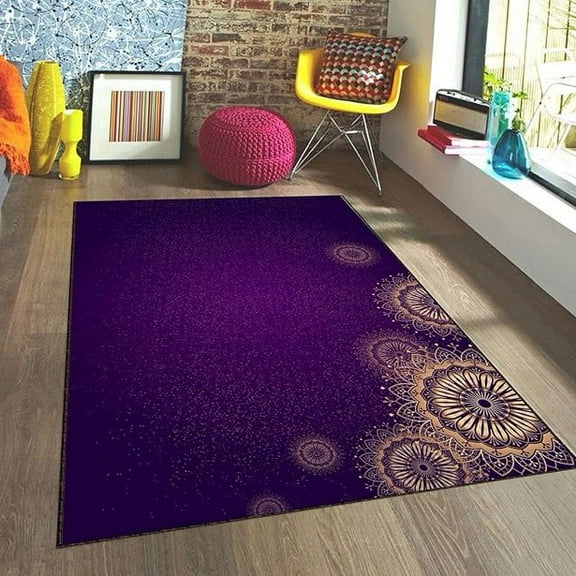 Machine Washable Purple 4x8ft Area Rug