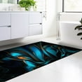 thumbnail image 1 of Machine Washable Rug, Abstract Rugs, Blue Rugs, Personalized Rug, Blue And Orange Rug, Modern Rug, Entry Rug, Black Rug, Home Decor, 2.6'x9.2' - 80x280 cm, 1 of 7