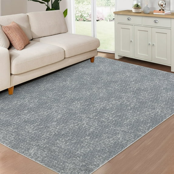 Machine Washable Rug Modern Solid Textured Area Rugs Stain Resistant Non-Slip Floor Carpet Rug Contemporary Yarn Dyed Jacquard Accent Rug Farmhouse Dining Table Rug