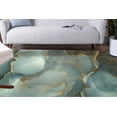thumbnail image 1 of Machine Washable Rugs, Salon Rugs, Green Marble Rug, Colorful Rug, Green Rugs, Shimmery Rug, Home Decor Rug, Modern Rug, Luxury Rug, 2.6'x9.2' - 80x280 cm, 1 of 7