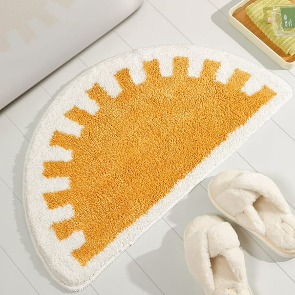 Machine Washable Soft Microfiber Sun Bath Rug for Bathroom, Shower,