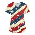 thumbnail image 1 of Machine Washable -Style Scrubs, Polyester-Spandex Workwear Scrubs Loose Fit Scrub Shirts For Nurses Colourful Floral Print Tops Printed Women Vintage Dress Dresses Summer Red, 1 of 5