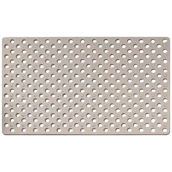 Machine Washable TPE Non-Slip Bathtub Mat, Soft Shower Mat with Drain Holes for Smooth Tubs, Extra Thick Bath Mat for Elderly Safety, Khaki, By Preplabs