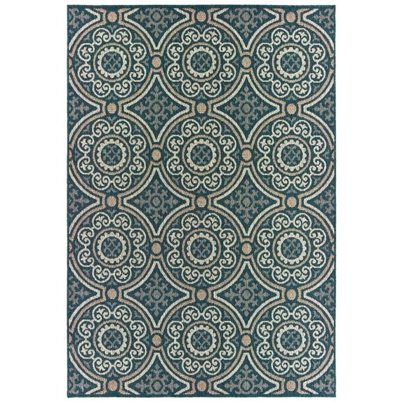 Oriental Weavers Latitude Area Rug 609B3 Blue 6' 7" x 9' 2" Rectangle
