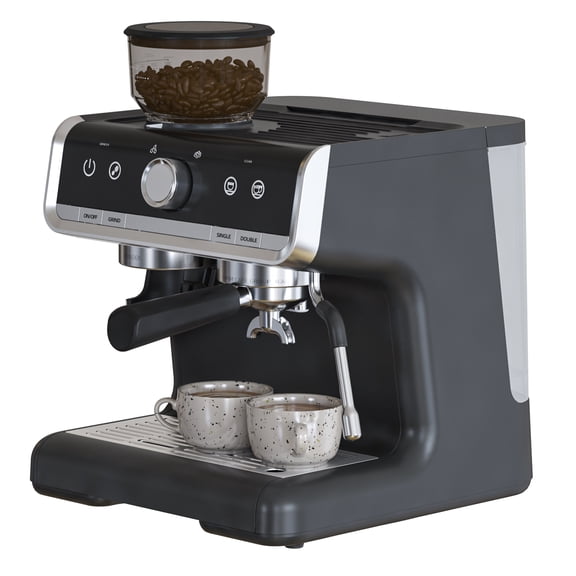 Machine with Built-In Grinder – 20-Bar Pressure Coffee Maker with Steam Wand, Removable Water Tank, One-Touch Brewing for Home & Office Use