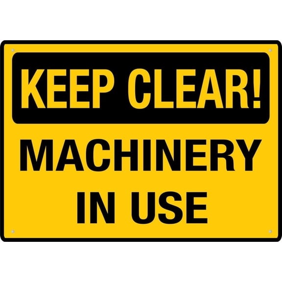 Machinery In Use Sign Signs Outdoor, Uv Printed Aluminum 12 X 8 In, Weatherproof And Security Signs For Home Or Business