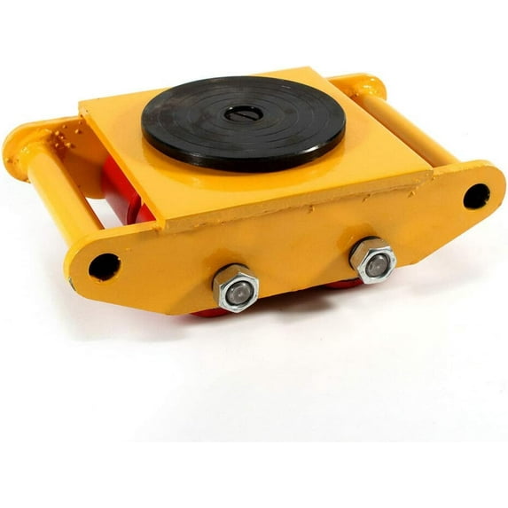 Machinery Mover Dolly Skate Roller Machine with Steel Rollers Cap 360 Degree Rotation (6T 13200LB, Yellow)
