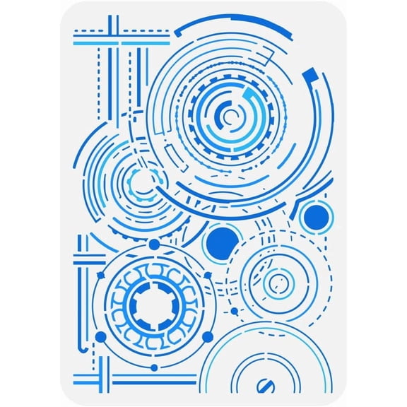 Machinery Painting Stencil 8.3x11.7inch Reusable Target Pattern Drawing Template DIY Craft Machine Gears Decoration Stencil