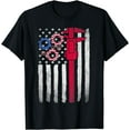 thumbnail image 1 of Machinist Flag Tools CNC Machine Operator Machining Caliper T-Shirt, 1 of 2