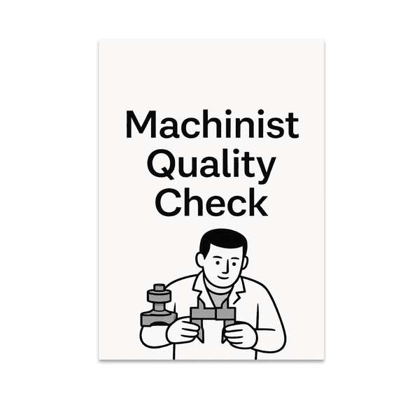 Machinist Quality Check Workshop Poster, Classrooms, Quality Control Spaces, and Toolmakers Workshop Decor, 13x19 Glossy Paper