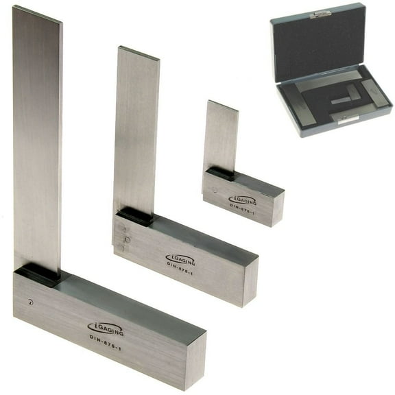 Machinist Square 90 Right Angle Precision Engineer Set 2" 4" 6", 3 Piece 