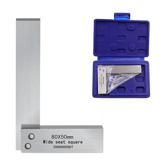 Machinist Square Mechanical Engineer Steel High Precision 90 Degree Wide Base Tool Angle L-type Testing Measuring Tool 4 Szie