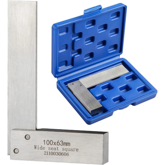 Machinist Square Precision Engineer Wide Seat Square 90 Right Angle Ground Hardened Steel Angle Ruler 4 x 2.5 Inch