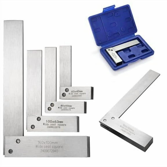 Machinist Square Set 2, 3, 4, 6 Inch, Mechanical Engineer Hardened Steel High Precision Squares, 90 Degree Wide Base Square Tool L-Type Right Angle Ruler Tool for Woodworking$$Tools