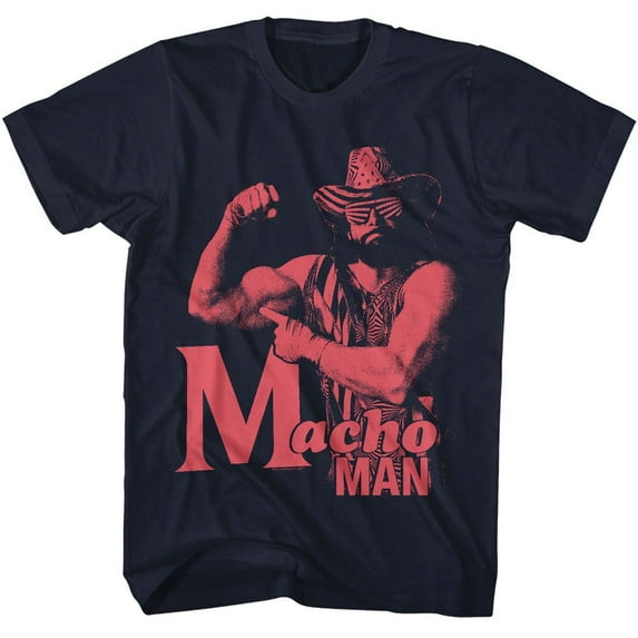 Macho Man 1C Navy Adult T-Shirt 4Xlt