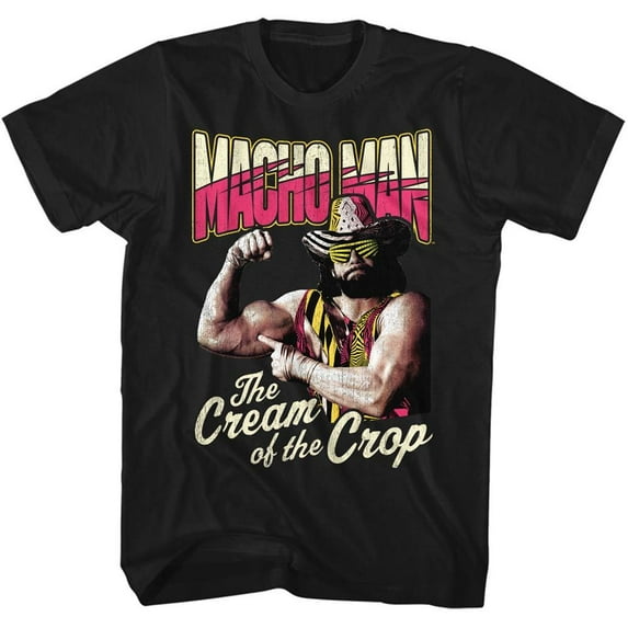 Macho Man Cream Of The Crop Black Adult T-Shirt 4Xlt