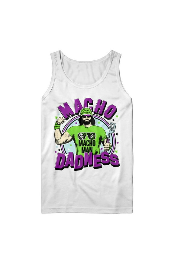 Macho Man Dadness White Adult Tank Top Top