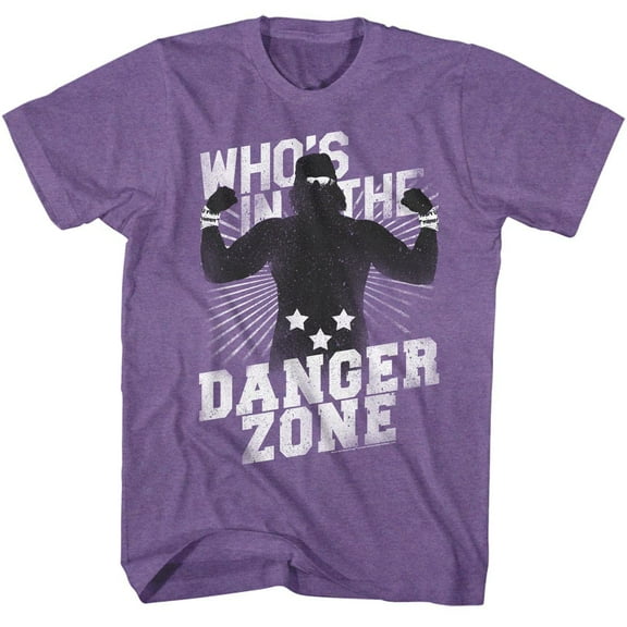 Macho Man Danger Zone Retro Purple Heather Adult T-Shirt