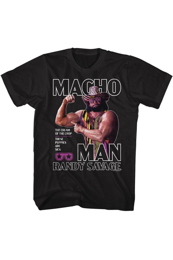 Macho Man Flex Black Adult T-Shirt M