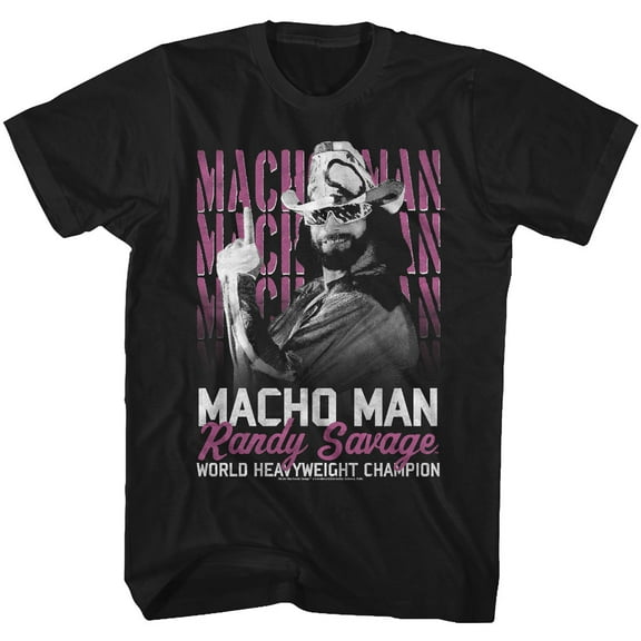 Macho Man Heavyweight Champ Black Adult T-Shirt