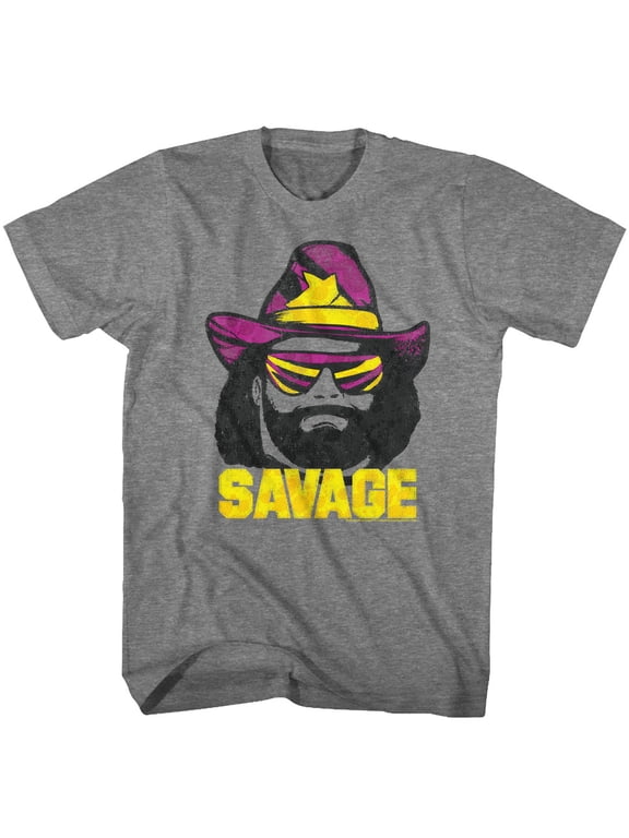 Macho Man Just Savage Graphite Heather Adult T-Shirt