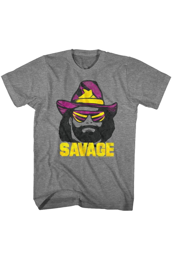 Macho Man Just Savage Graphite Heather Adult T-Shirt