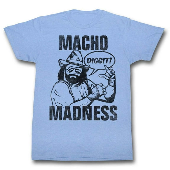 Macho Man Light Blue Heather Adult T-Shirt