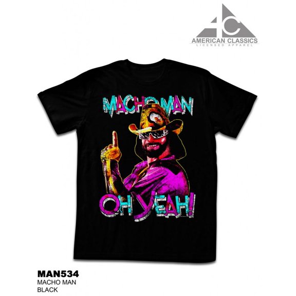 Macho Man Macho Man Black Adult T-Shirt