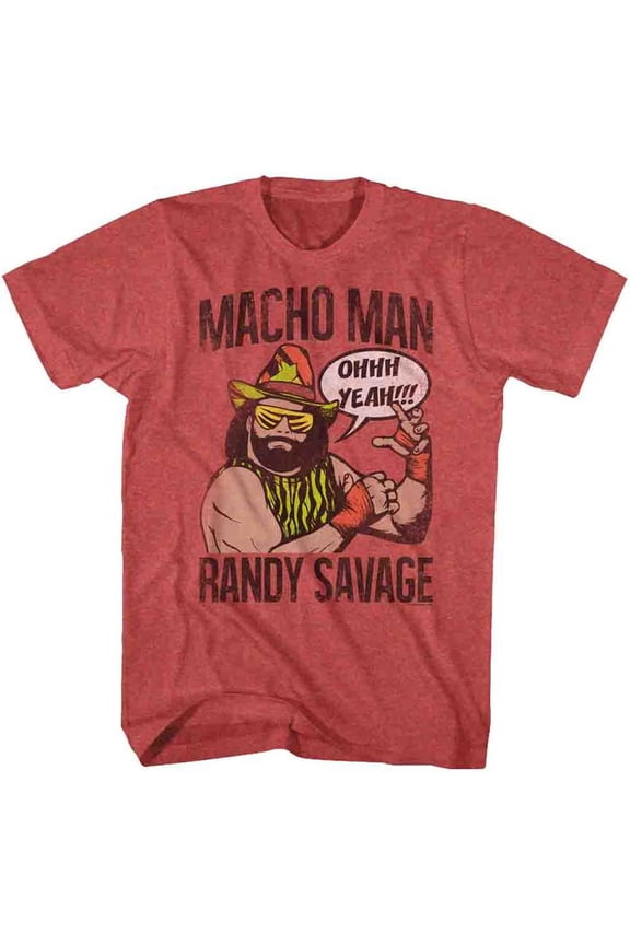 Macho Man Macho Red Heather Adult T-Shirt 4Xl
