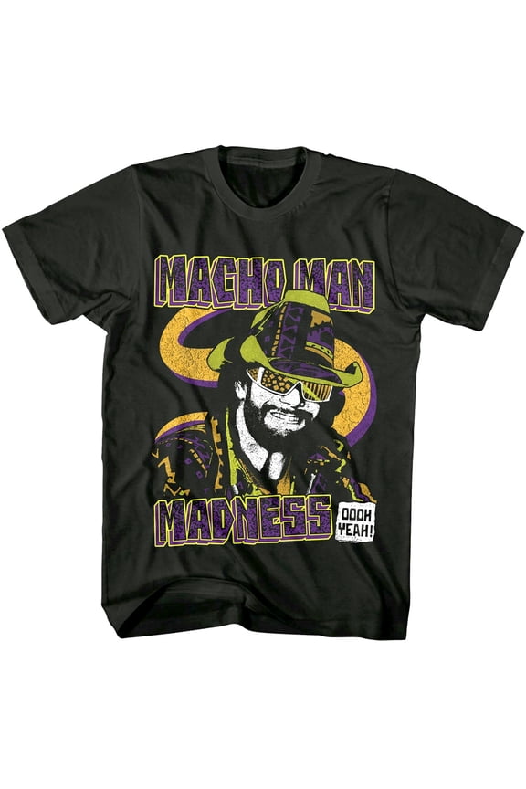 Macho Man Madness Oooh Yeah Men's T Shirt (Charcoal, AdultXL)