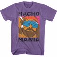 thumbnail image 1 of Macho Man Mania Retro Purple Heather Adult T-Shirt, 1 of 2