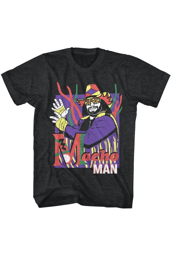 Macho Man Mm Strings Black Heather Adult T-Shirt