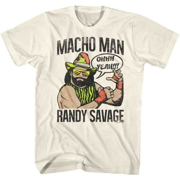 Macho Man Oh Yeah Natural Adult T-Shirt 4Xl